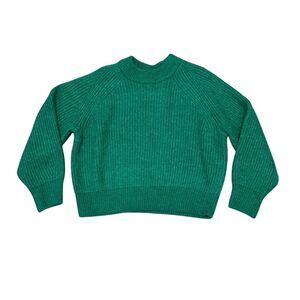 Sonoma Green Boxy Chunky Fuzzy Sweater Size PM Petite